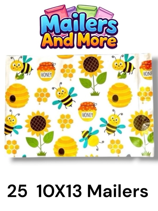Other - 25 10X13 Poly Mailers Honey bee Sunflower, Shipping Envelopes PRICE IS FIRM